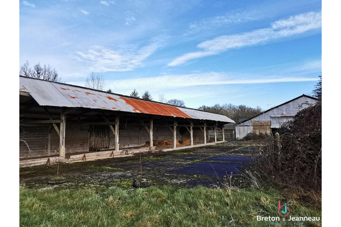 Ancien corps de ferme sur 4,2 ha de terres à Grazay