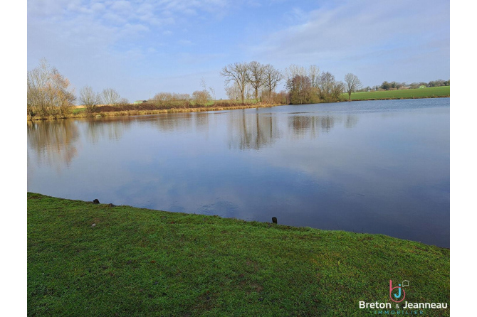 Plan d'eau de 2ha50, prairie et bois le tout sur 6ha environ à Juvigné